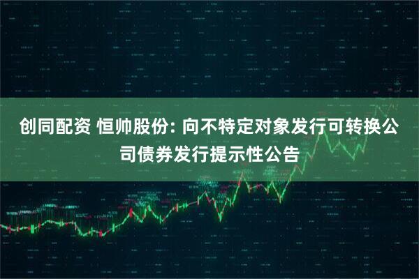 创同配资 恒帅股份: 向不特定对象发行可转换公司债券发行提示性公告